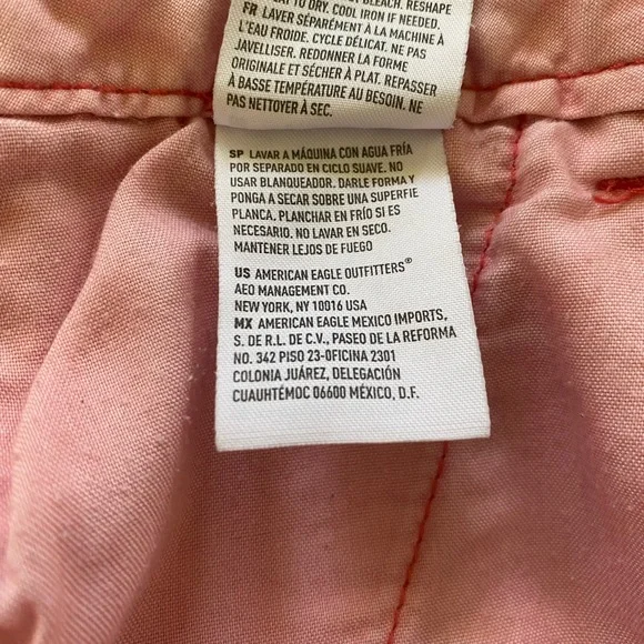 American Eagle Outfitters Shorts Women’s Sz 6 Pink /Salmon Stretch Midi Pockets - Picture 4 of 10